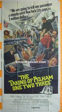 #5192 TAKING OF PELHAM 1 2 3 three-sheet movie poster '74 Matthau