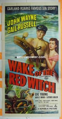 #5198 WAKE OF THE RED WITCH three-sheet movie poster R52 John Wayne