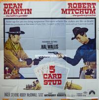 #5004 5 CARD STUD six-sheet movie poster '68 Martin, Mitchum