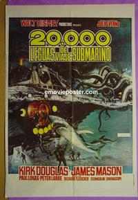 #5218 20,000 LEAGUES UNDER THE SEA Argentinean movie poster R70s