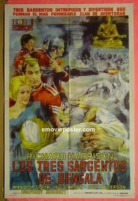 #5223 3 SERGEANTS OF BENGAL Argentinean movie poster '65