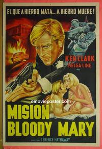 #5234 AGENT 077 MISSION BLOODY MARY Argentinean movie poster '65Clark