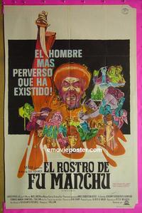 #5322 FACE OF FU MANCHU Argentinean movie poster 65 Lee