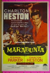#5423 NAKED JUNGLE Argentinean movie poster R60 Heston