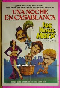 #5426 NIGHT IN CASABLANCA Argentinean one-sheet movie poster R70s