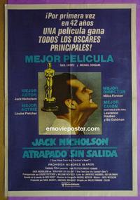 #5208 1 FLEW OVER THE CUCKOO'S NEST Argentinean movie poster