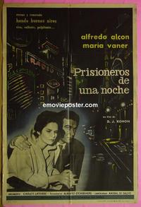 #5458 PRISONERS OF A NIGHT Argentinean movie poster '62