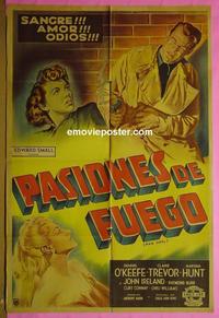 #5464 RAW DEAL Argentinean movie poster '48 noir!
