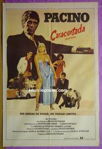 #5479 SCARFACE Argentinean movie poster '83 Al Pacino