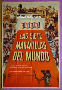 #5229 7 WONDERS OF THE WORLD Argentinean movie poster R60s