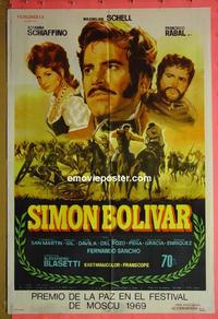 #5488 SIMON BOLIVAR Argentinean one-sheet movie poster '68 Schell