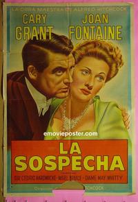 #5501 SUSPICION Argentinean one-sheet movie poster '41 Hitchcock