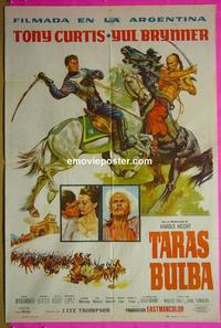 #5504 TARAS BULBA Argentinean one-sheet movie poster 62 Curtis