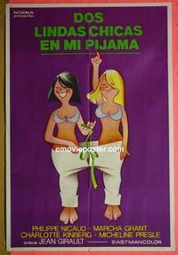 #5216 2 BIG GIRLS IN PAJAMAS Argentinean movie poster