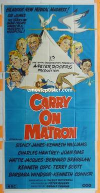 #5102 CARRY ON MATRON Australian three-sheet movie poster '72 English sex!