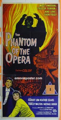 #5109 PHANTOM OF THE OPERA Australian three-sheet movie poster '62 Lom