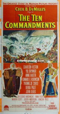 #5101 10 COMMANDMENTS Australian three-sheet movie poster '56 Heston