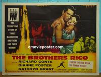 #5022 BROTHERS RICO British quad movie poster '57 Conte