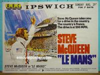 #5054 LE MANS British quad movie poster '71 McQueen, racing!