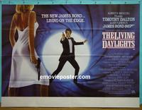 #5055 LIVING DAYLIGHTS British quad movie poster '86 Bond!