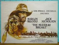 #5060 MISSOURI BREAKS British quad movie poster '76 Brando