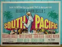 #5081 SOUTH PACIFIC British quad movie poster '59 Brazzi