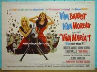 #5092 VIVA MARIA British quad movie poster '66 Bardot, Moreau
