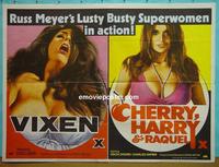 #5093 VIXEN/CHERRY, HARRY & RAQUEL British quad movie poster '68