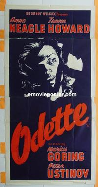 #5100 ODETTE English three-sheet movie poster '50 Anna Neagle, Howard