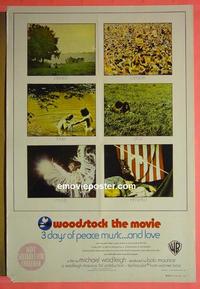 #6458 WOODSTOCK Aust one-sheet movie poster '70 rock 'n' roll