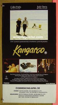 #6409 KANGAROO advance Aust daybill movie poster '86 Friels