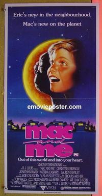 #6411 MAC & ME video Aust daybill movie poster '88 ET ripoff!