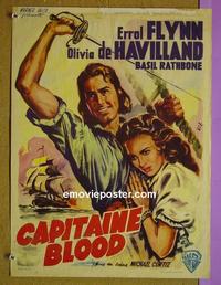 #6477 CAPTAIN BLOOD Belgian movie poster R50s Errol Flynn