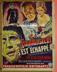 #6480 CURSE OF FRANKENSTEIN Belgian movie poster '57 Cushing