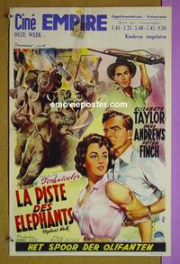 #6483 ELEPHANT WALK Belgian movie poster '54 Liz Taylor