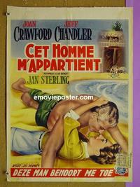 #6485 FEMALE ON THE BEACH Belgian movie poster '55 Crawford