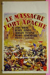 #6486 FORT APACHE Belgian movie poster R60s John Wayne