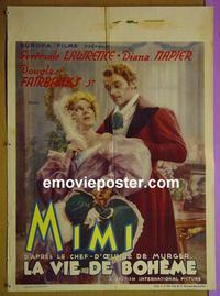 #6460 MIMI pre-war Belgian movie poster '35 Fairbanks Jr