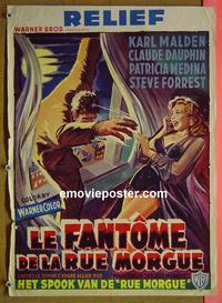 #6509 PHANTOM OF THE RUE MORGUE Belgian movie poster '54 3D!