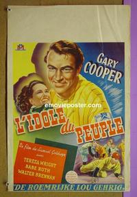 #6511 PRIDE OF THE YANKEES Belgian movie poster '42G.Cooper