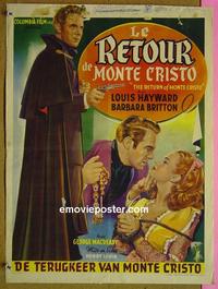 #6516 RETURN OF MONTE CRISTO Belgian movie poster '46