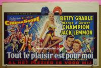 #6464 3 FOR THE SHOW Belgian movie poster '55 Grable,Lemmon