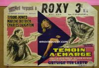 #6533 WITNESS FOR THE PROSECUTION Belgian movie poster '58