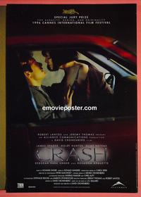 #6087 CRASH DS Canadian movie poster '96 David Cronenberg