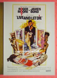 #6121 LIVE & LET DIE English one-sheet movie poster '73 Bond