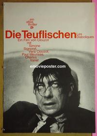 #6289 DIABOLIQUE German movie poster R60s wild image!
