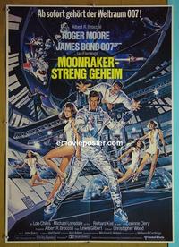 #6317 MOONRAKER German movie poster '79 Roger Moore as Bond
