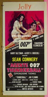 #6618 THUNDERBALL Italian locandina R1970s art of Sean Connery as James Bond by Ciriello!