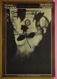 #6128 CHINATOWN Polish 23x33 '76 Roman Polanski, different Klimowski art of money & nude woman!