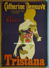 #6234 TRISTANA Polish movie poster '70 Luis Buneul, Deneuve